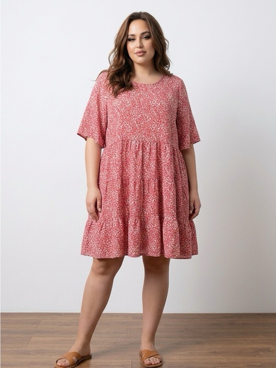 Flawless Dresses & Skirts - NWOT Flawless Red Floral Tiered Mini Dress